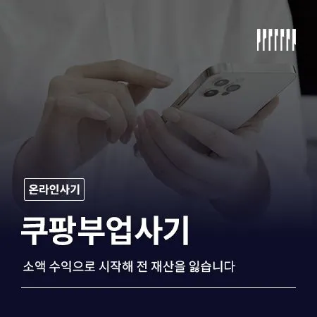 쿠팡부업사기, 소액 수익으로 시작해 전 재산을 잃습니다
